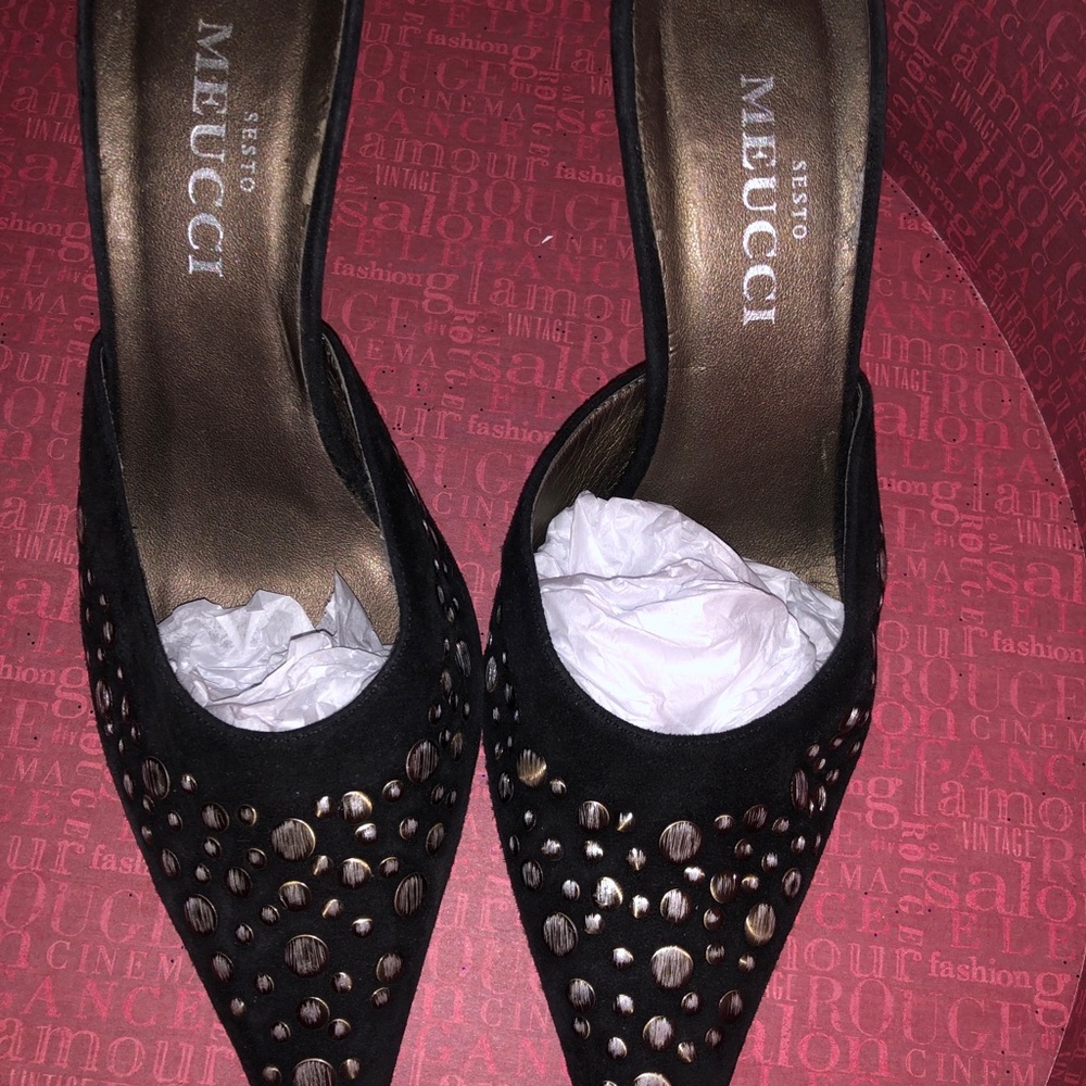 Sesto Meucci black embellished mule